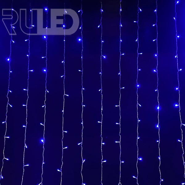 Светодиодная гирлянда занавес HOME PRO (384 LED, 3х2м) синий - фото 1 - от производителя RULED
