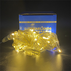 Светодиодная гирлянда нить HOME PRO (50LED, 6м) теплый белый-вспышки белый 