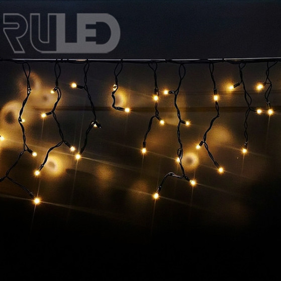 Гирлянда бахрома RULED PRO (102 LED, 3х0,5м, IP67, черный провод каучук) теплый белый - фото 6 - от производителя RULED