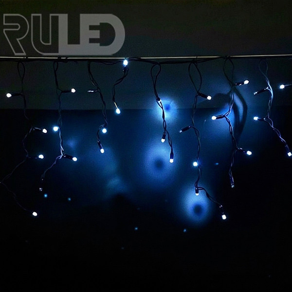 Гирлянда бахрома RULED PRO (102 LED, 3х0,5м, IP67, черный провод каучук) белый - фото 1 - от производителя RULED