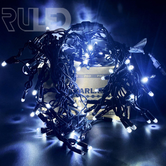 Гирлянда бахрома RULED PRO (102 LED, 3х0,5м, IP67, черный провод каучук) белый - фото 5 - от производителя RULED