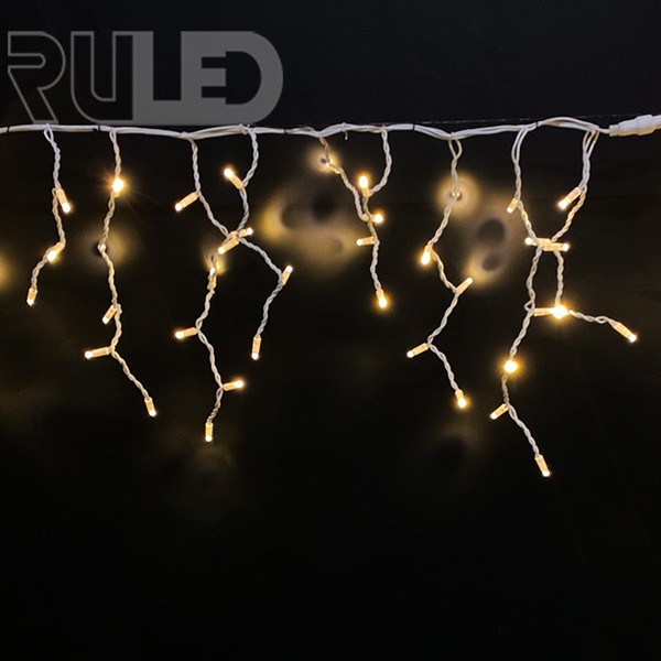 Гирлянда бахрома RULED PREMIUM (120LED, 3х0,6м, IP67, белый провод каучук) теплый белый - фото 1 - от производителя RULED