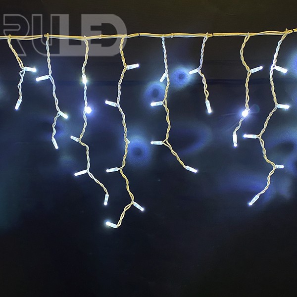 Гирлянда бахрома RULED PREMIUM (120LED, 3х0,6м, IP67, белый провод каучук) белый  - фото 1 - от производителя RULED