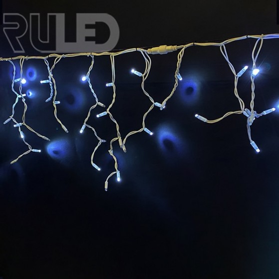 Гирлянда бахрома RULED PREMIUM (120LED, 3х0,6м, IP67, белый провод каучук) белый вспышки белый  - фото 2 - от производителя RULED