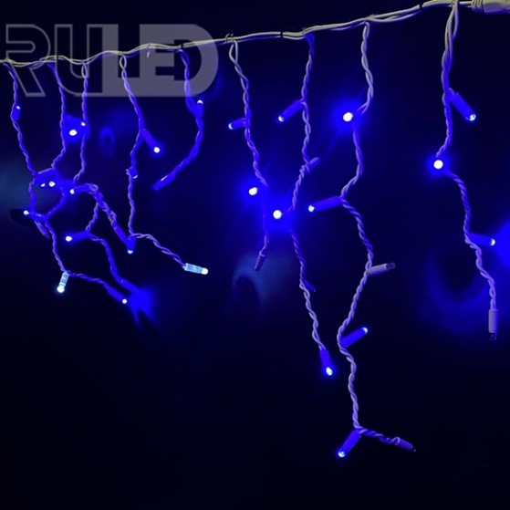 Гирлянда бахрома RULED PREMIUM (120LED, 3х0,6м, IP67, белый провод каучук) синий вспышки белый - фото 3 - от производителя RULED
