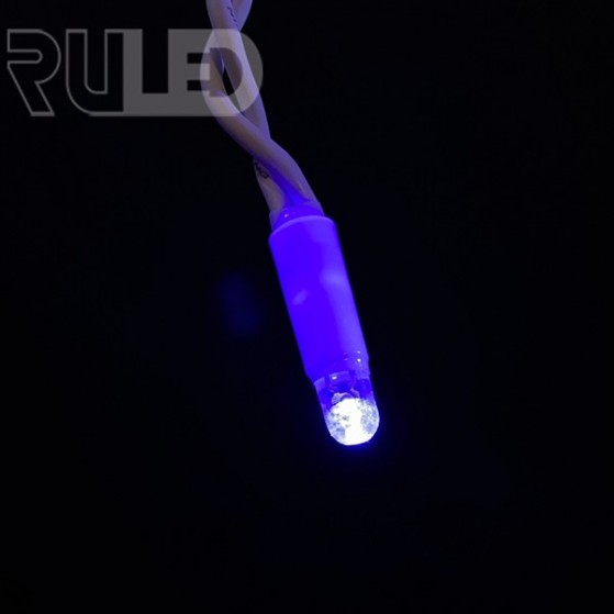 Гирлянда бахрома RULED PREMIUM (120LED, 3х0,6м, IP67, белый провод каучук) синий вспышки белый - фото 5 - от производителя RULED