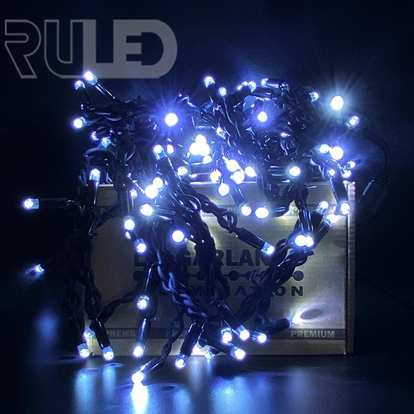 Гирлянда бахрома RULED PREMIUM (120LED, 3х0,6м, IP67, черный провод каучук) белый - фото 3 - от производителя RULED