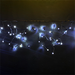 Гирлянда бахрома RULED PREMIUM (120LED, 3х0,6м, IP67, черный провод каучук) белый - фото 1 - от производителя RULED