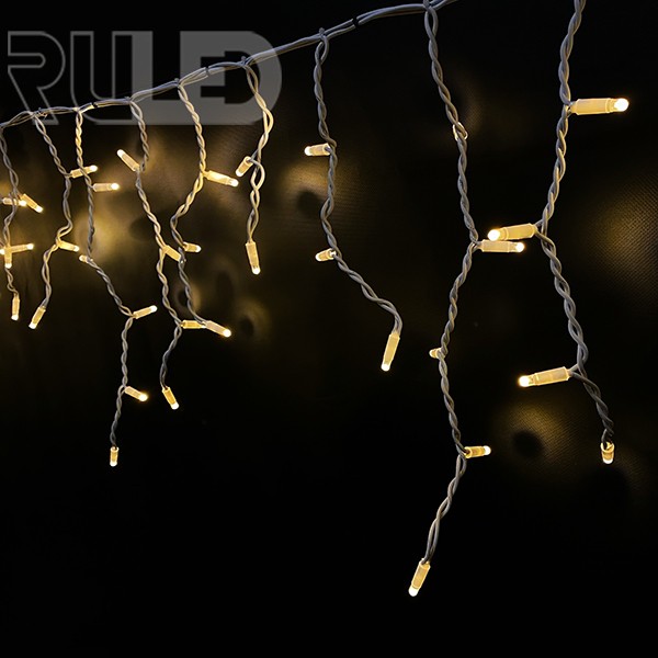 Гирлянда бахрома RULED LUXURY (150LED, 3х0,7м, IP67, белый провод каучук) теплый белый  - фото 1 - от производителя RULED
