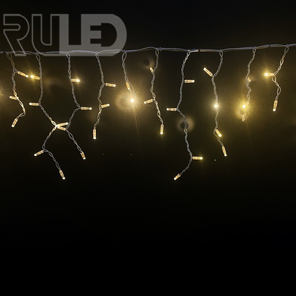 Гирлянда бахрома RULED LUXURY (150LED, 3х0,7м, IP67, белый провод каучук) теплый белый  - фото 2 - от производителя RULED