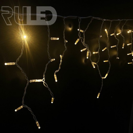 Гирлянда бахрома RULED LUXURY (150LED, 3х0,7м, IP67, белый провод каучук) теплый белый  - фото 3 - от производителя RULED