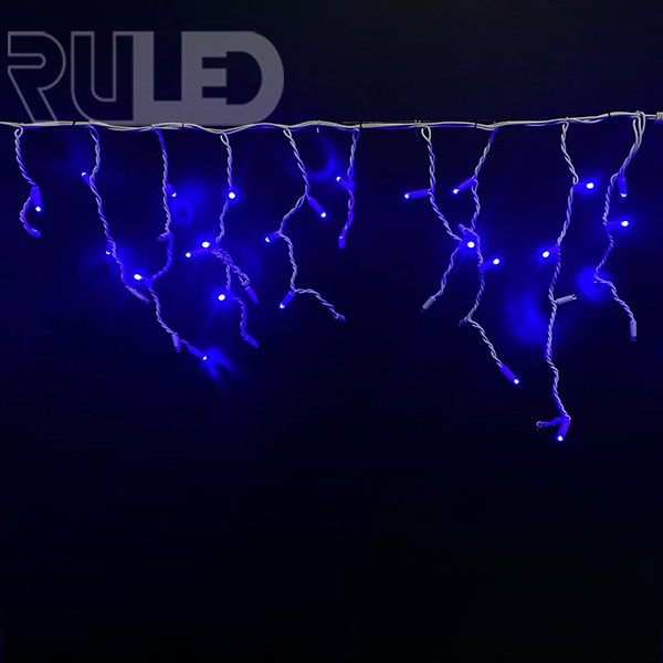 Гирлянда бахрома RULED LUXURY (150LED, 3х0,7м, IP67, белый провод каучук) синий - фото 2 - от производителя RULED