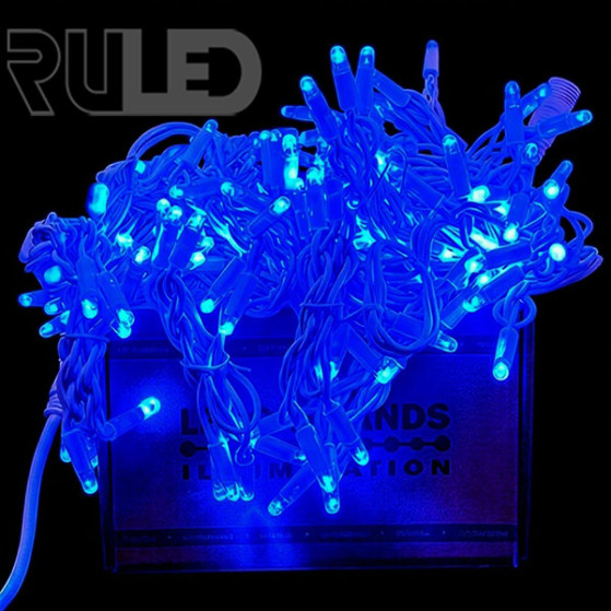 Гирлянда бахрома RULED LUXURY (150LED, 3х0,7м, IP67, белый провод каучук) синий - фото 7 - от производителя RULED