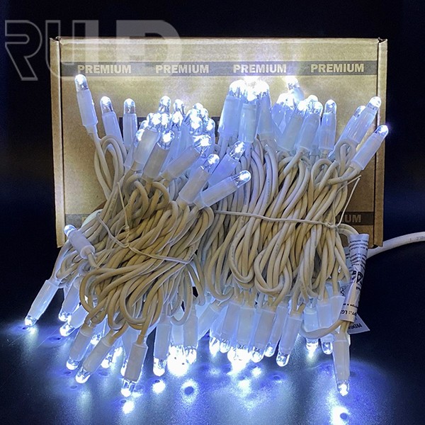 Уличная гирлянда нить RULED PREMIUM (100LED, 10 м, IP67, белый провод каучук) белый - фото 1 - от производителя RULED