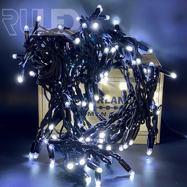 Уличная гирлянда нить RULED PREMIUM (100LED, 10 м, IP67, черный провод каучук) белый   - фото 4 - от производителя RULED
