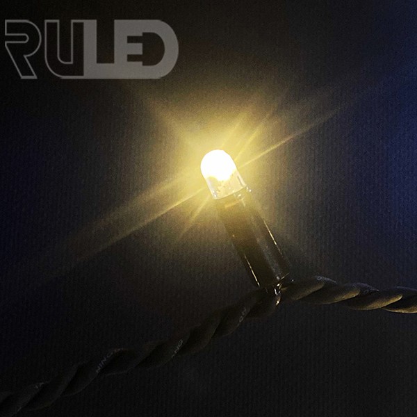 Уличная гирлянда нить RULED PREMIUM (100LED, 10 м, IP67, черный провод каучук) теплый белый  - фото 2 - от производителя RULED