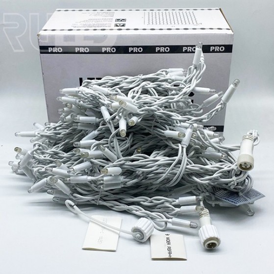Гирлянда занавес RULED PRO (182 LED, 2х2м, IP67, белый провод каучук) белый - фото 3 - от производителя RULED