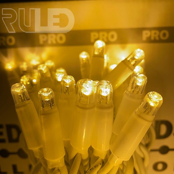 Гирлянда занавес RULED PRO (182 LED, 2х2м, IP67, белый провод каучук) теплый белый  - фото 2 - от производителя RULED