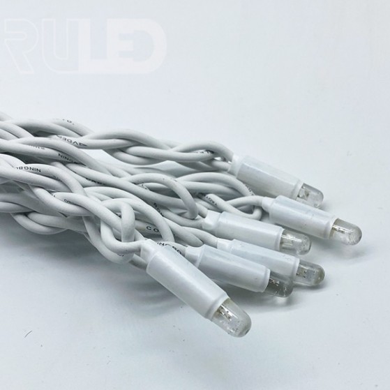 Гирлянда занавес RULED PRO (182 LED, 2х2м, IP67, белый провод каучук) теплый белый  - фото 4 - от производителя RULED