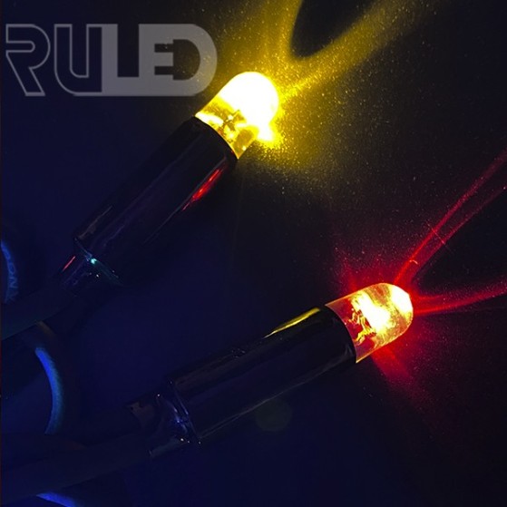 Уличная гирлянда нить RULED PREMIUM (100LED, 10 м, IP67, черный провод каучук) разноцветная флеш - фото 3 - от производителя RULED