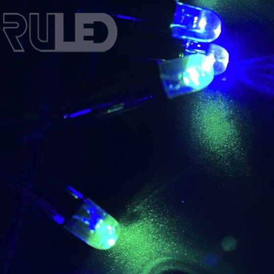 Уличная гирлянда нить RULED PREMIUM (100LED, 10 м, IP67, черный провод каучук) разноцветная флеш - фото 4 - от производителя RULED