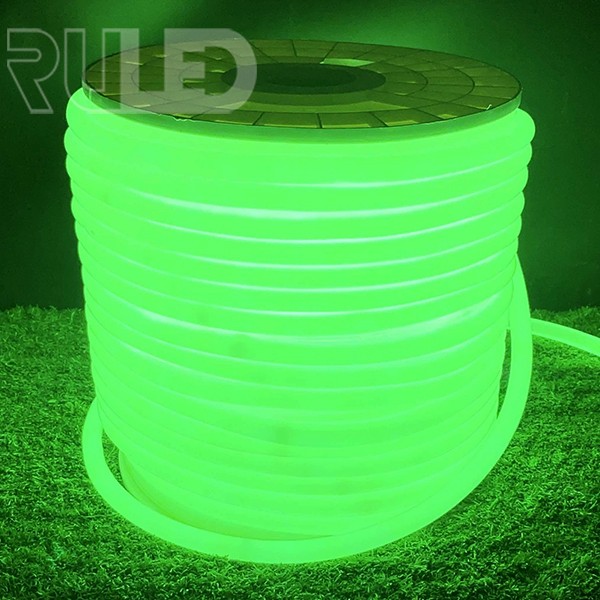 Гибкий неон RULED круглый 360° (120LED на 1м, SMD2835, d13мм, IP68, бухта 100м) зеленый - фото 1 - от производителя RULED