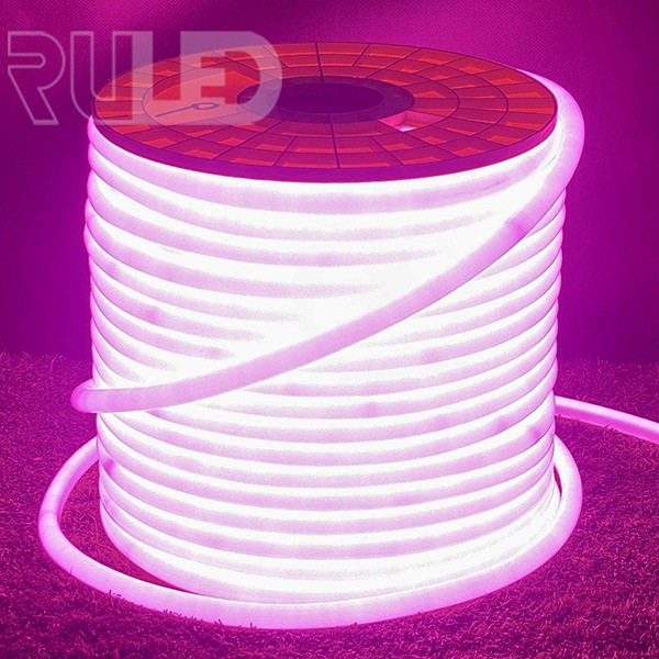 Гибкий неон RULED круглый 360° (120LED на 1м, SMD2835, d13мм, IP68, бухта 100м) розовый - фото 1 - от производителя RULED