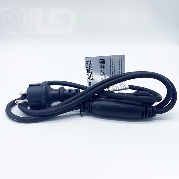 Сетевой шнур питания FAMILY CONNECT (220В AC/DC 3 А, IP67, до 4000 LED, черный провод каучук) - фото 1 - от производителя RULED