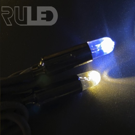 Уличная гирлянда нить RULED PREMIUM (100LED, 10 м, IP67, черный провод каучук) теплый белый вспышки белый - фото 3 - от производителя RULED