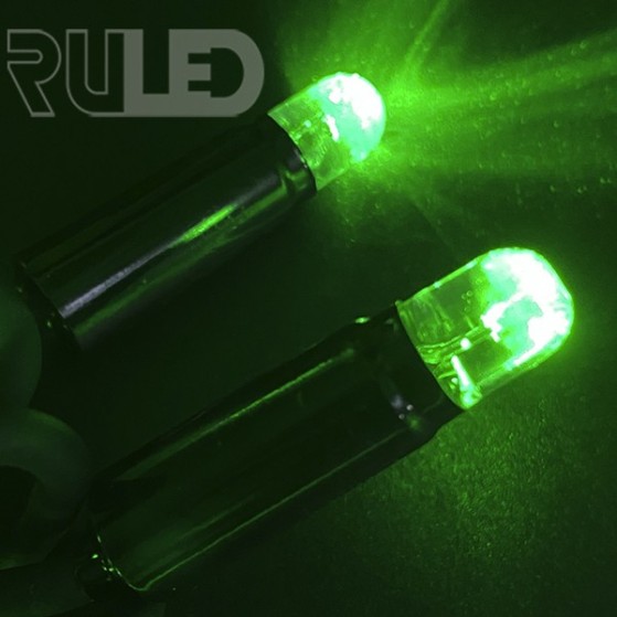 Уличная гирлянда нить RULED PREMIUM (100LED, 10 м, IP67, черный провод каучук) зеленая - фото 4 - от производителя RULED