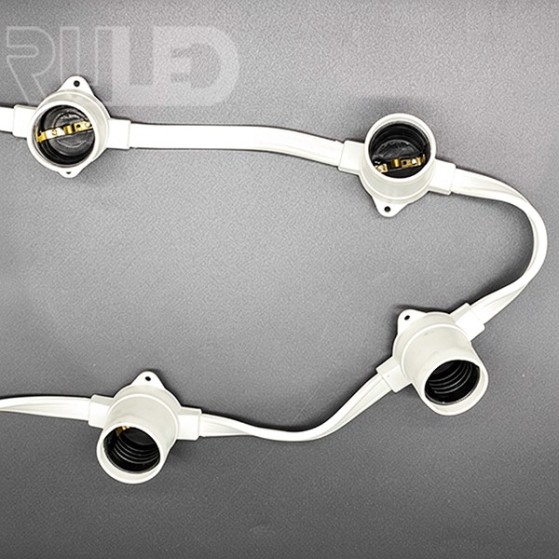 Гирлянда RULED «Белт Лайт» нарезка (1м, 2 жилы, шаг 16,5см, цоколь Е27, IP65, белый КАУЧУК) - фото 3 - от производителя RULED