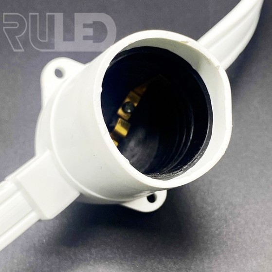 Гирлянда RULED «Белт Лайт» нарезка (1м, 2 жилы, шаг 16,5см, цоколь Е27, IP65, белый КАУЧУК) - фото 4 - от производителя RULED