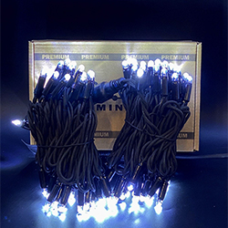 Уличная гирлянда нить RULED PREMIUM (100LED, 10 м, IP67, черный провод каучук) белый вспышки белый - фото 1 - от производителя RULED